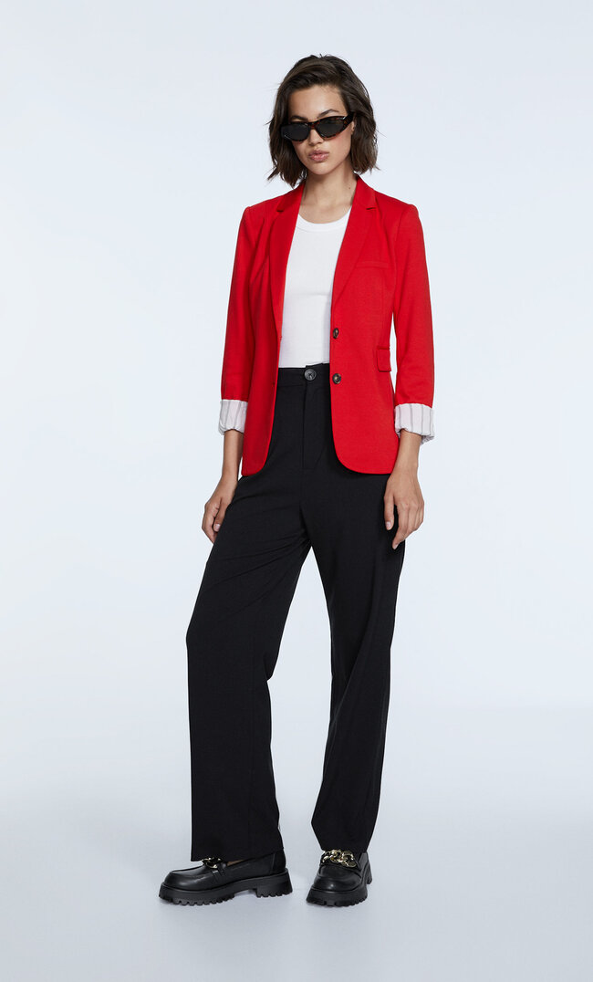 

Stradivarius Veste Blazer Tailleur Maille Rouge M