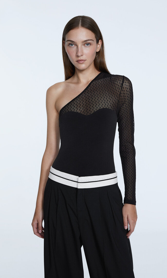 

Stradivarius Body Bi-Matière Asymétrique Noir S