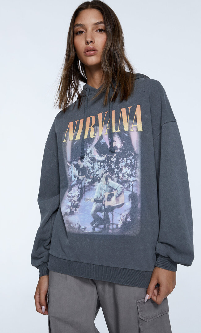 

Stradivarius Hoodie Mit Kapuze Nirvana Graumeliert Xl