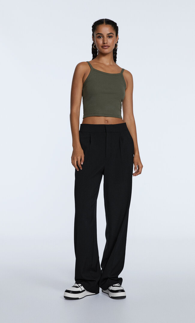 

Stradivarius Stoff-Bundfaltenhose Schwarz 44
