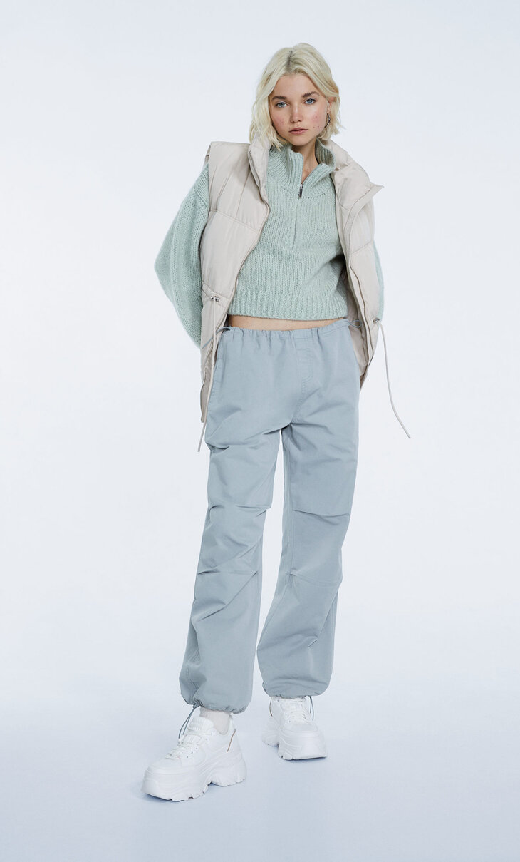 Culòtte in maglia a quadri Zara Donna Abbigliamento Pantaloni e jeans Pantaloni Pantaloni culottes 