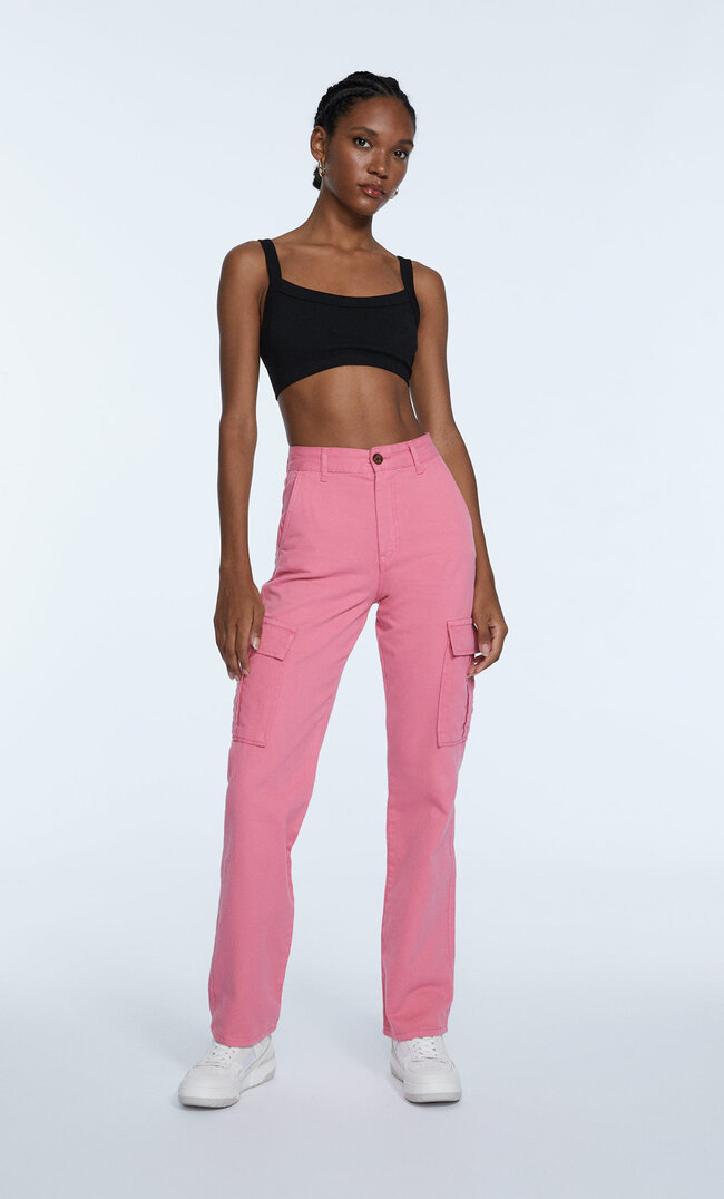 

Stradivarius Pantalon Regular Coupe Cargo Fuchsia 34