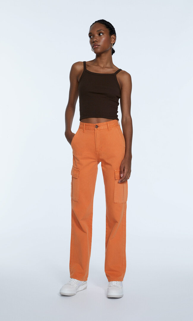

Stradivarius Pantalon Regular Coupe Cargo Orange 38