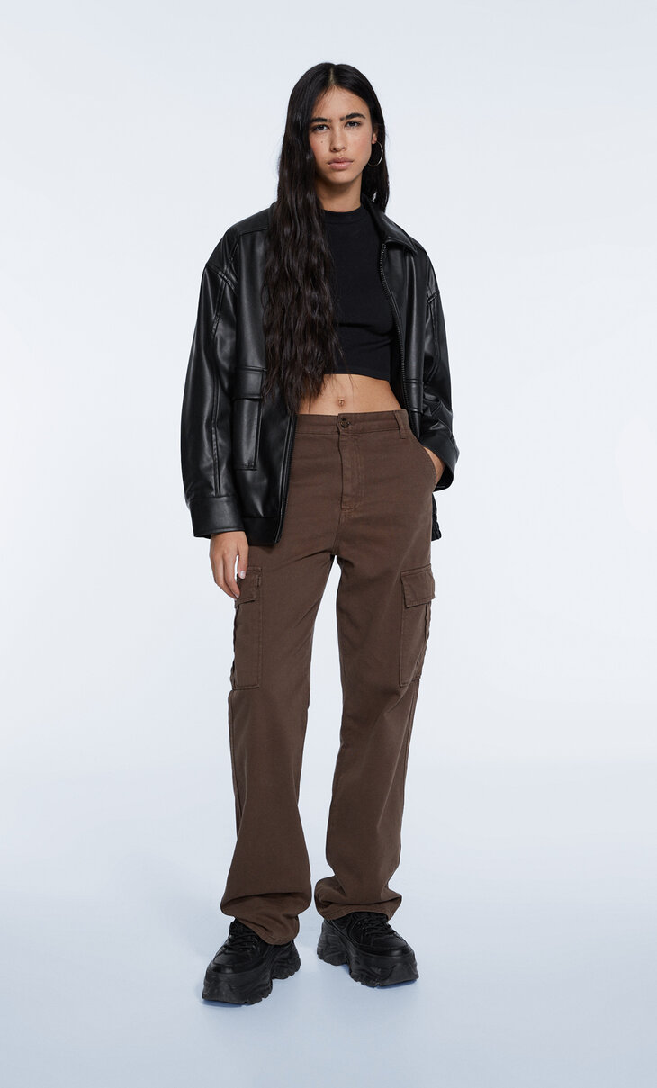 Stradivarius - Straight fit cargo trousers