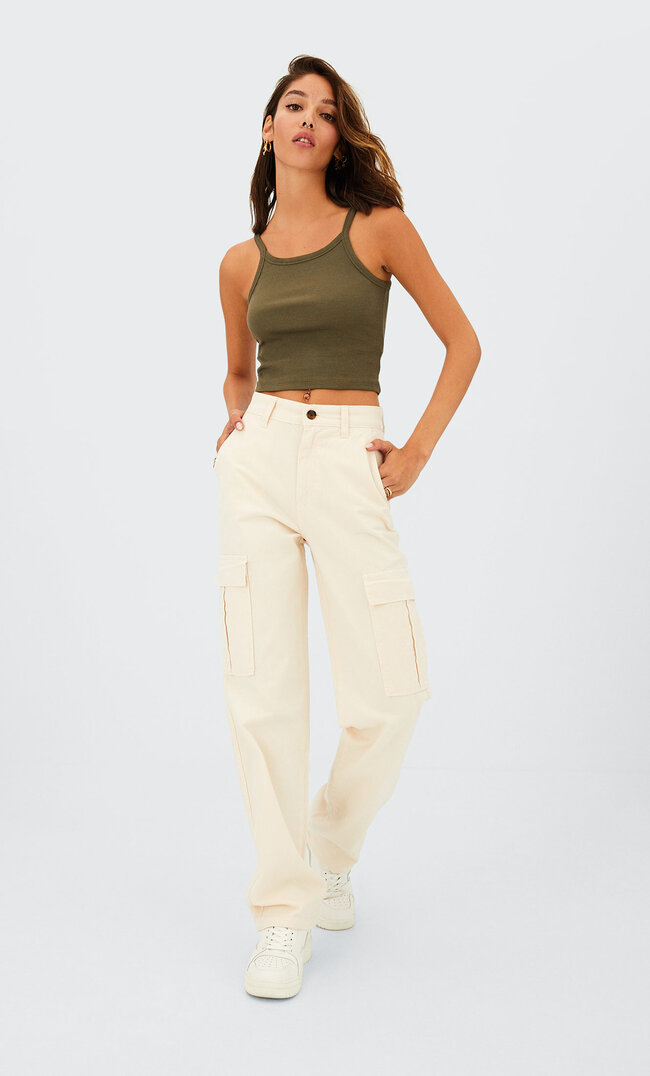

Stradivarius Pantalon Regular Coupe Cargo Beige 36