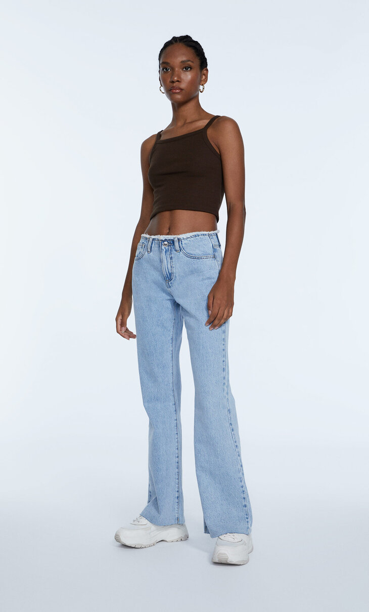 Flared jeans with no waist