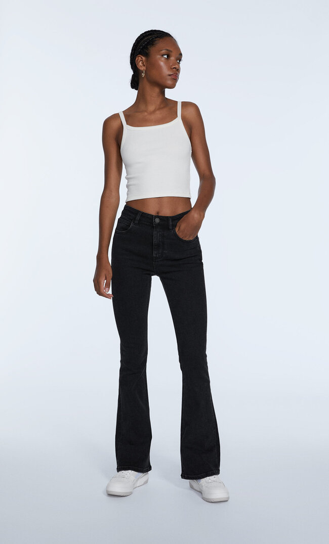 

Stradivarius Jean Flare Denim Noir Délavé 42