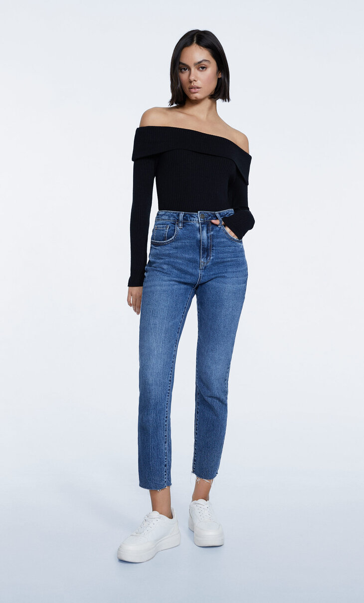 Jeans im Slim-Fit mit hohem Bund