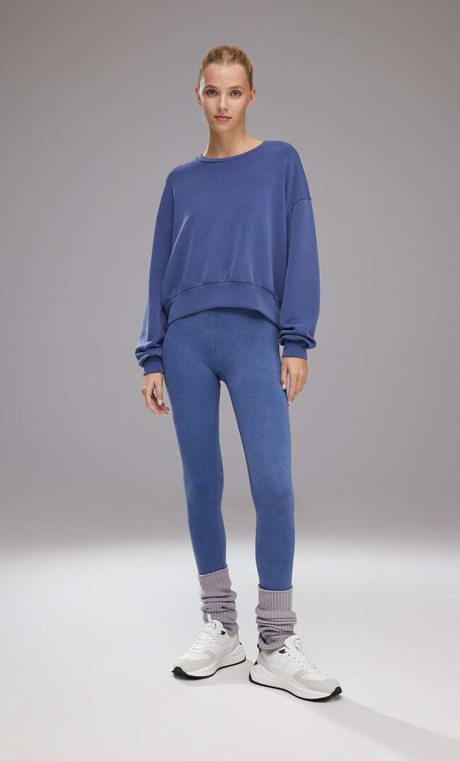 

Stradivarius Sportleggings Im Washed-Look Himmelblau Xs