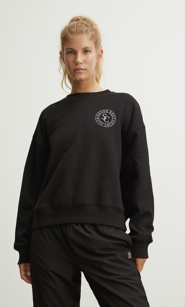 

Stradivarius Wzorzysta Bluza Sportowa Czarny Xl