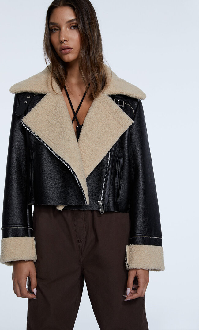

Stradivarius Doubleface Jacke Schwarz Xl