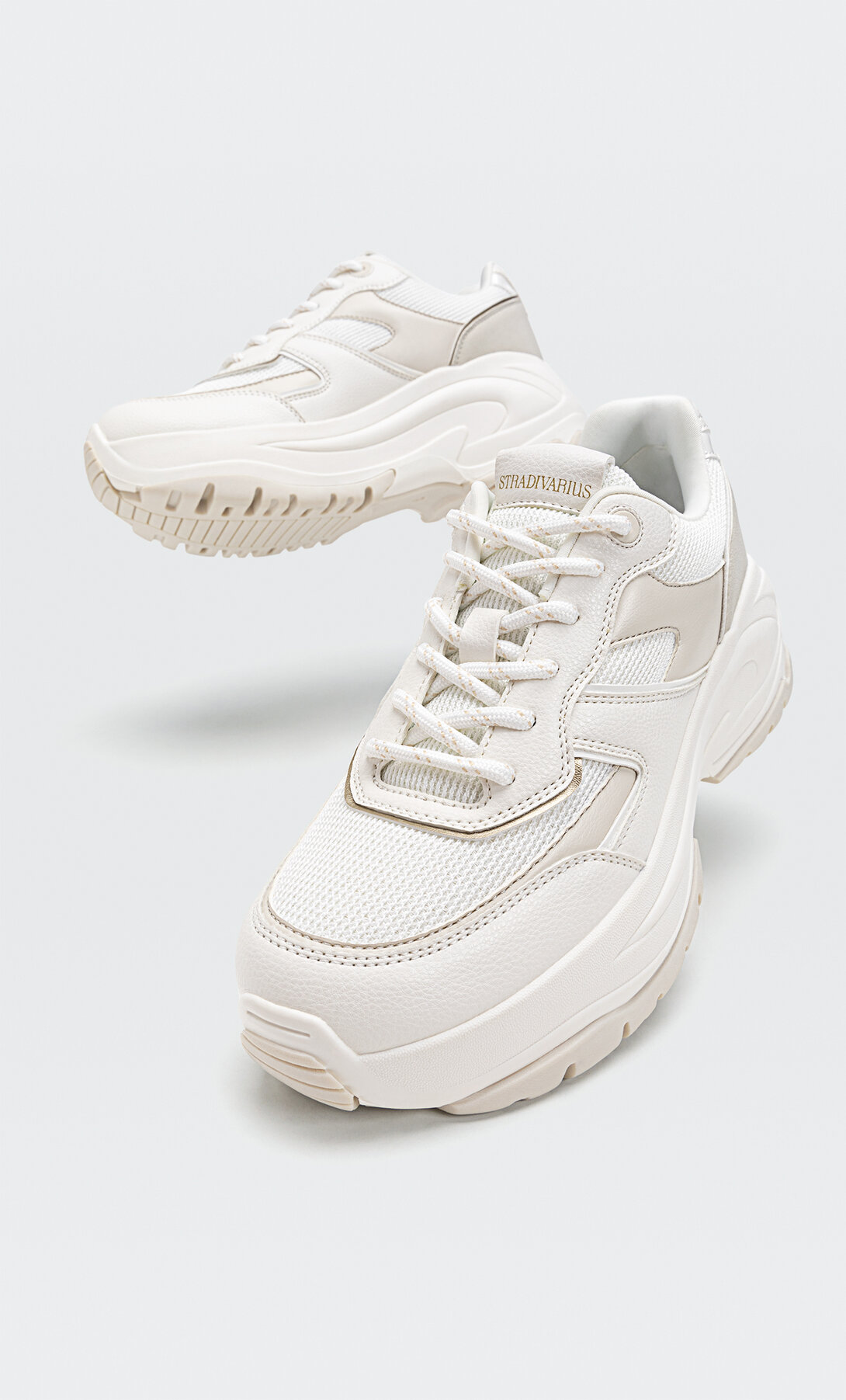 stradivarius white trainers