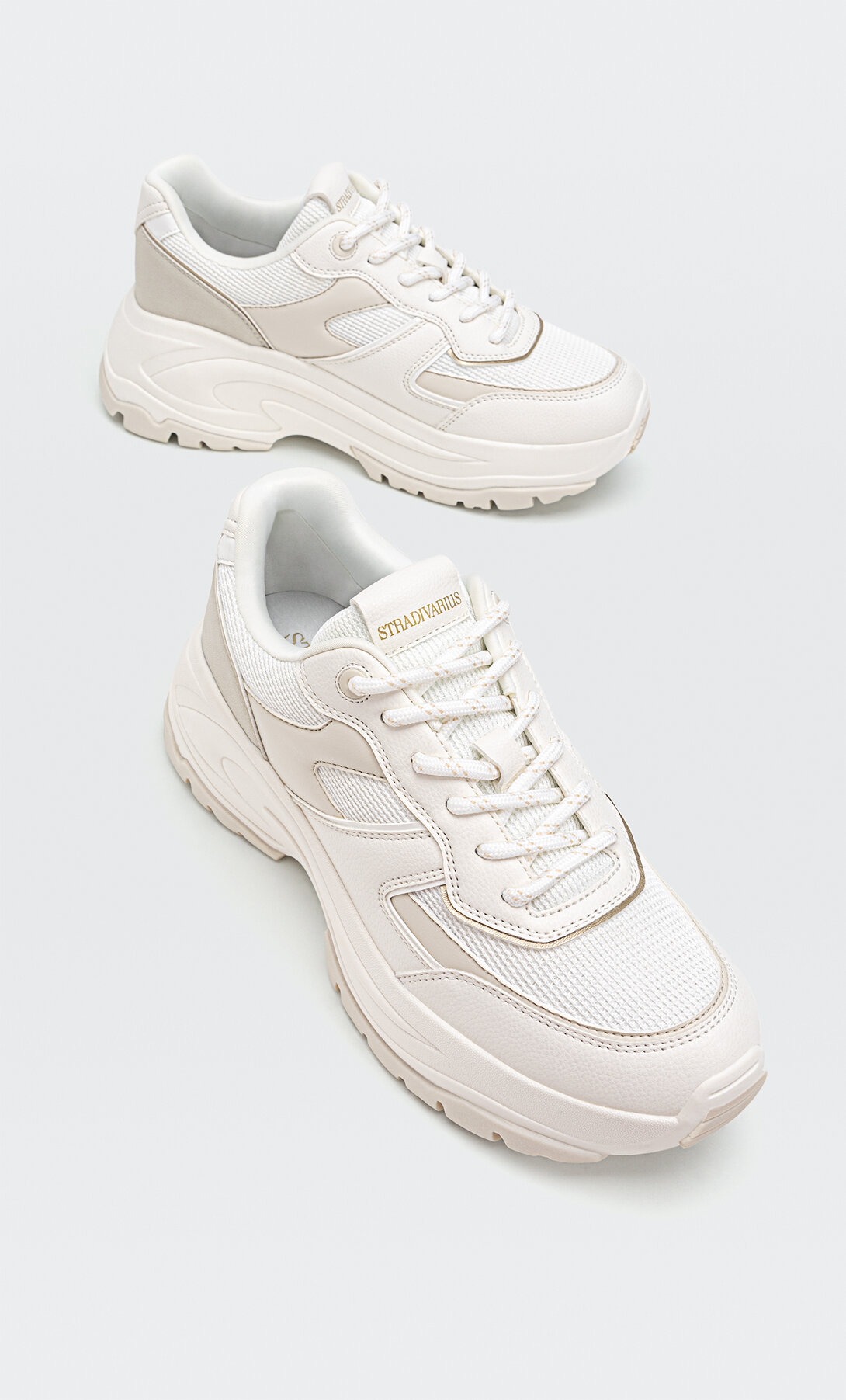 stradivarius white trainers