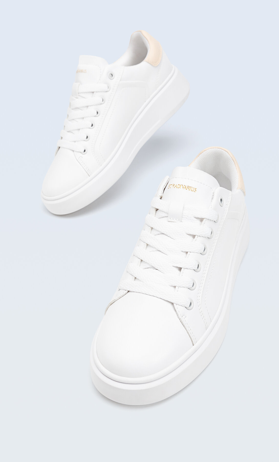 white flatform leather trainers