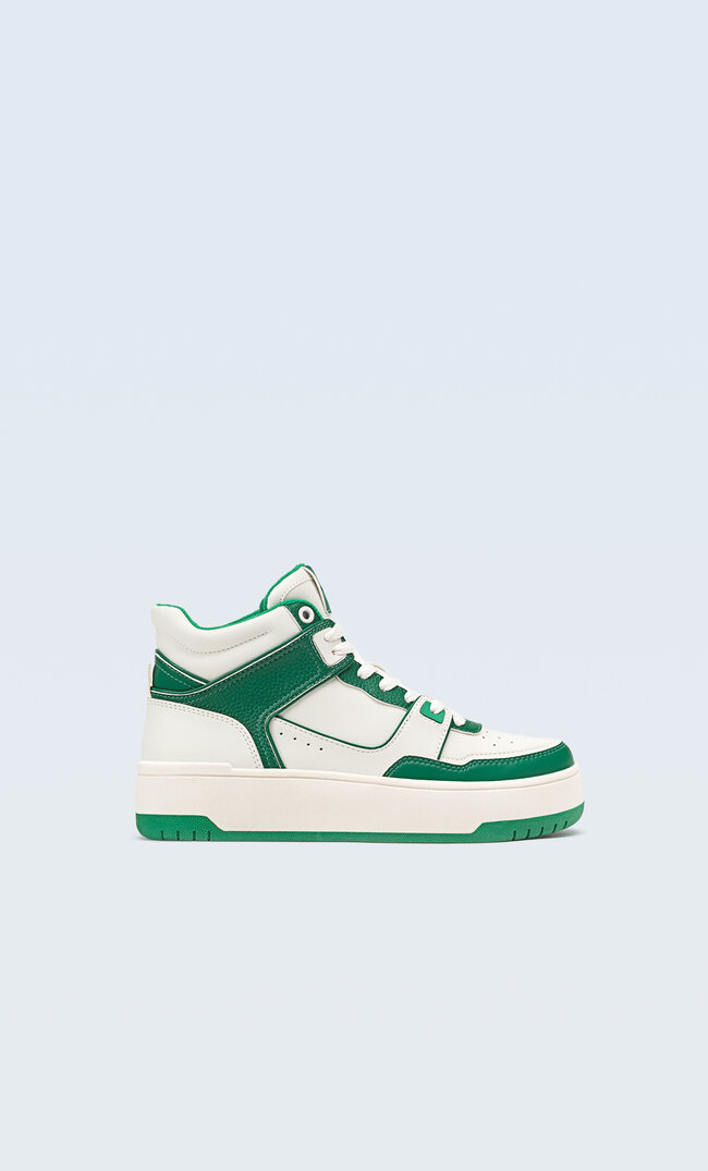 

Stradivarius Baskets Montantes Avec Empiècements Vert 35