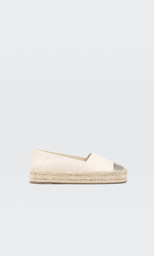 

Stradivarius Espadrilles Mit Kombinierter Zehenpartie Natur 41