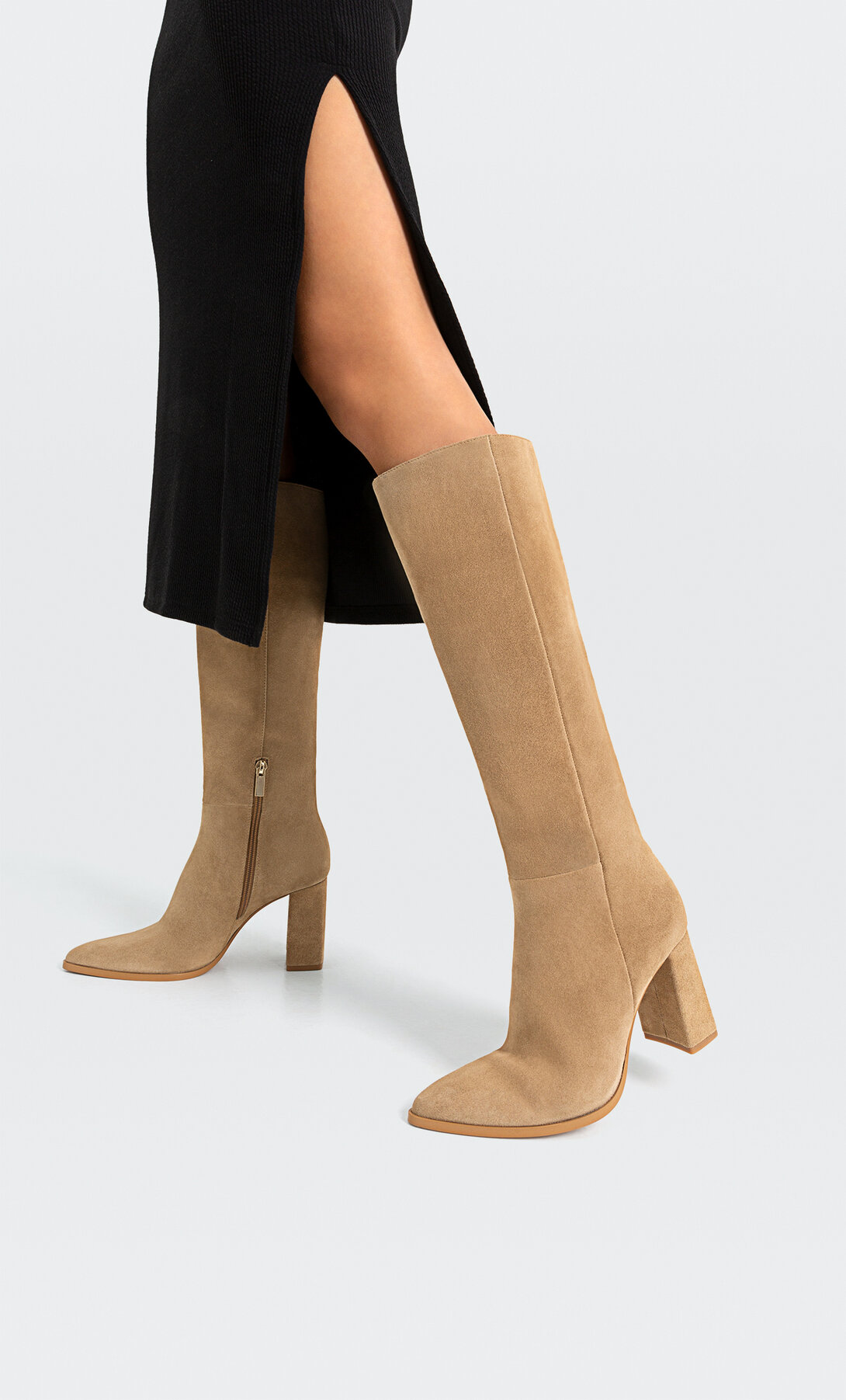 Heeled leather boots, £99.99, Stradivarius