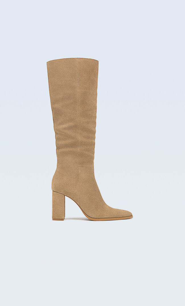 

Stradivarius Bottes À Talon En Cuir Beige 36