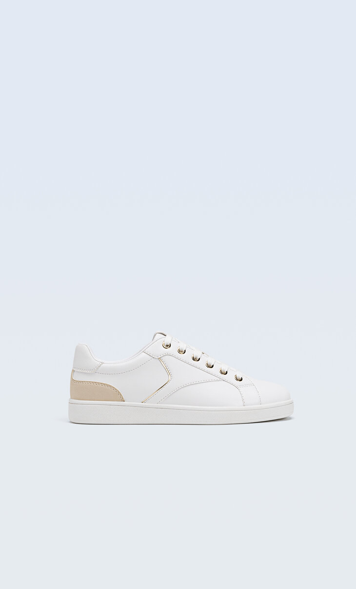 White trainers with heel detail