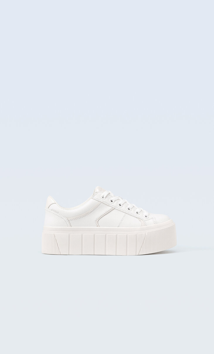 Sneakers plateau bianche