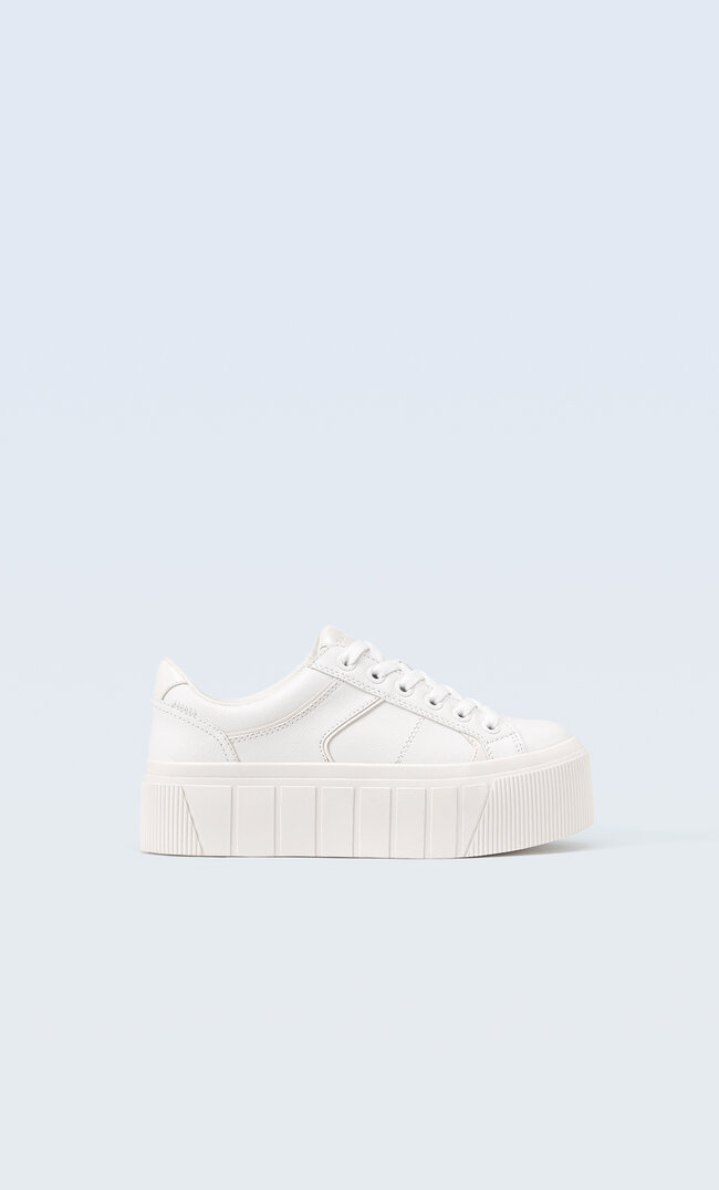 

Stradivarius Weiße Plateau-Schuhe Weiss 39