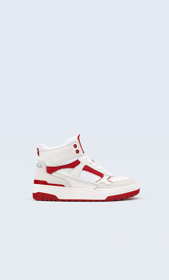 

Stradivarius Baskets Montantes Avec Empiècements Rouge 35