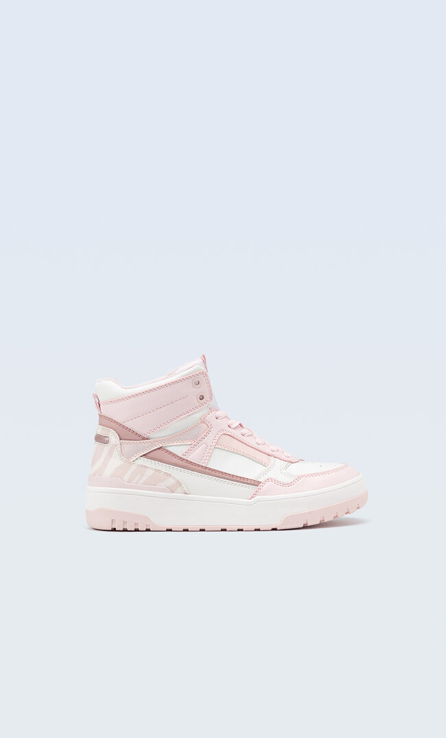 

Stradivarius Baskets Montantes Avec Empiècements Rose 41