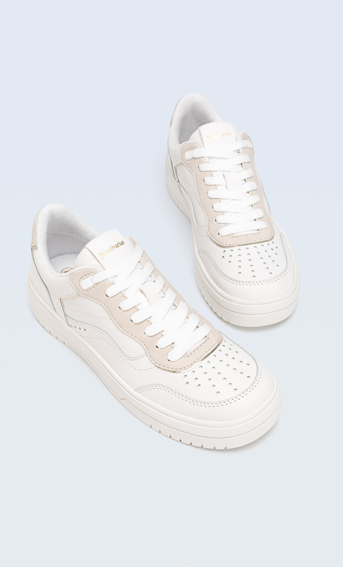 stradivarius white trainers