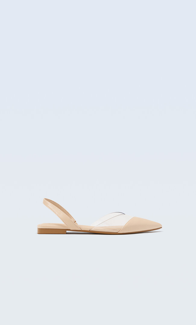 

Stradivarius Flache Schuhe Aus Vinyl Beige 38