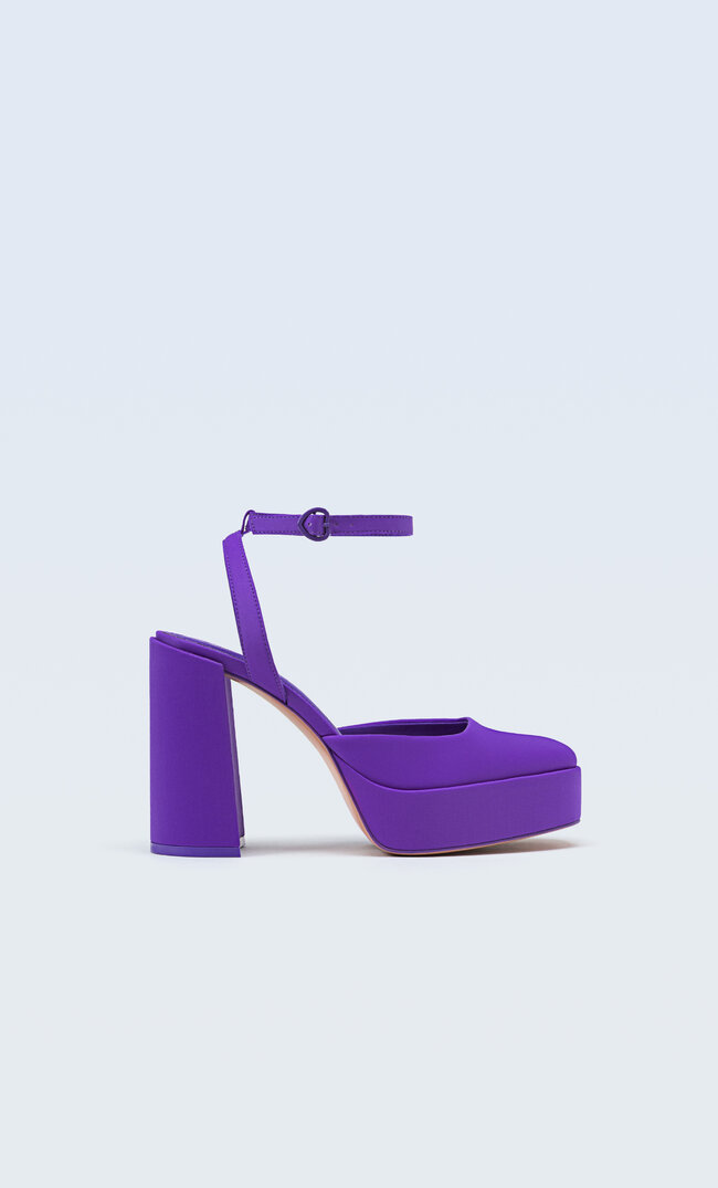 

Stradivarius Buty Bez Pięty Na Platformie Purpurowy 38