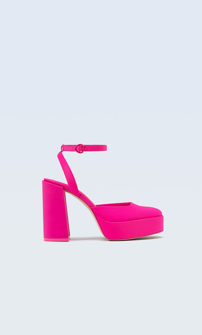 

Stradivarius Plateauschuhe Mit Offener Ferse Pink 35