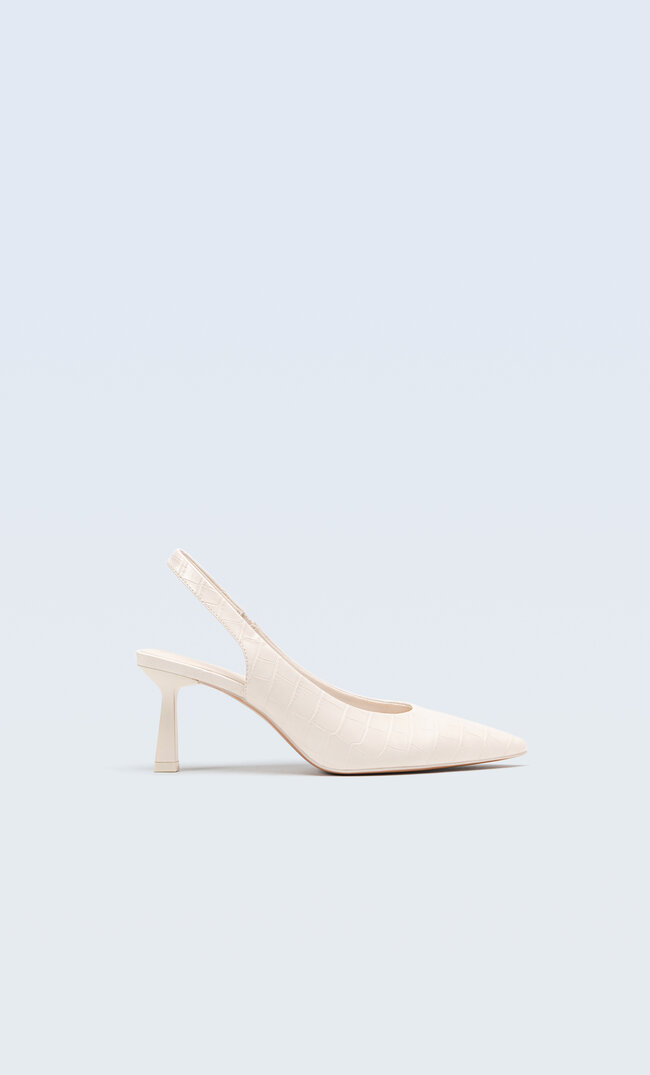 

Stradivarius Buty Bez Pięty Na Obcasie Ecru 37