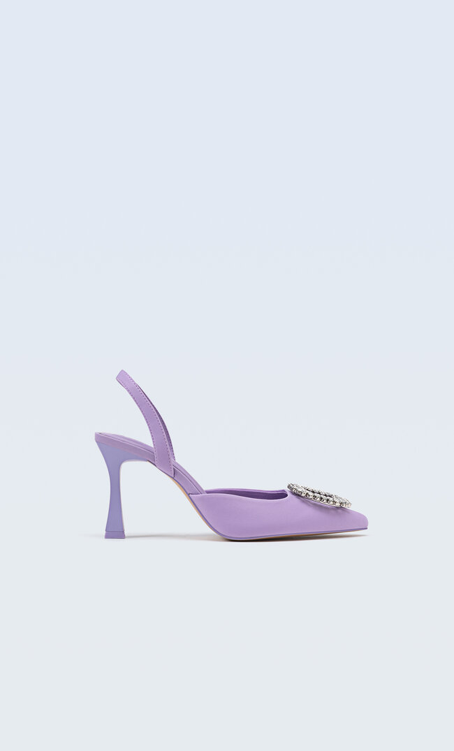 

Stradivarius Buty Na Wysokim Obcasie Zdobione Cyrkoniami Malwowy 37