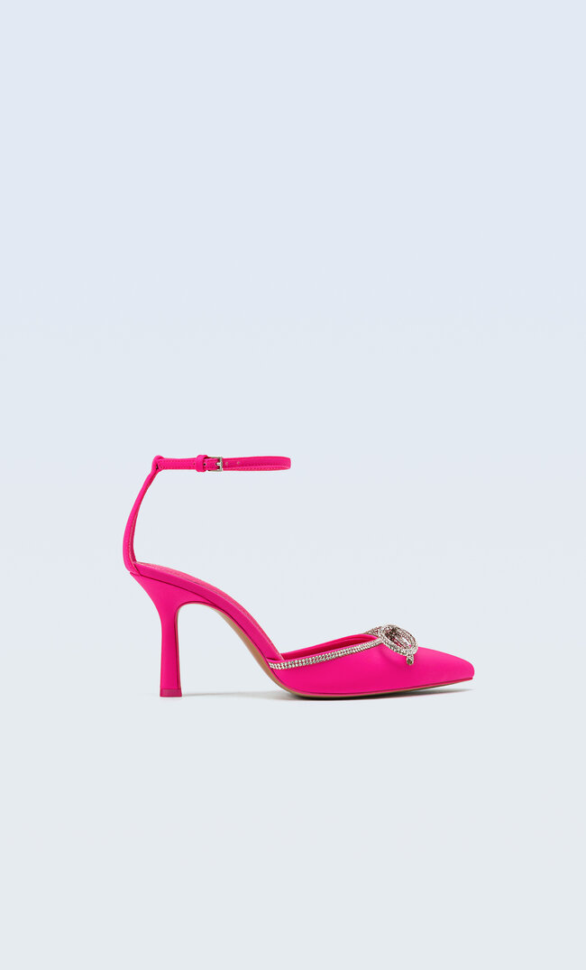 

Stradivarius Pantoletten Mit Absatz Und Steinapplikationen Pink 38