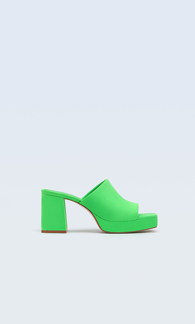 

Stradivarius Sandales À Talon Plateforme Vert 40