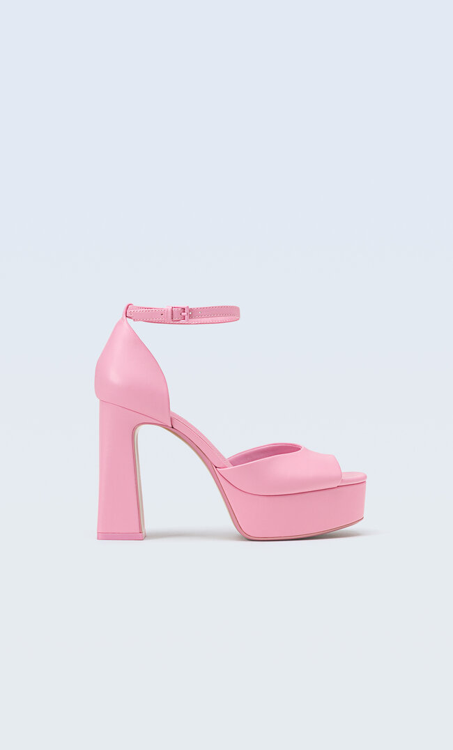 

Stradivarius Sandales À Talon Plateforme Rose 35
