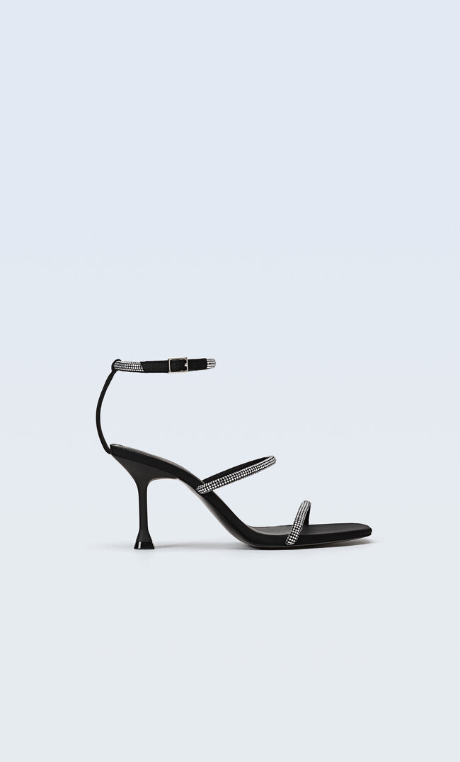 

Stradivarius Sandales Bijoux À Talon Noir 38