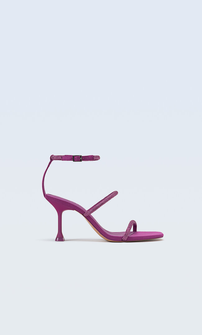 

Stradivarius Sandales Bijoux À Talon Pourpre 39