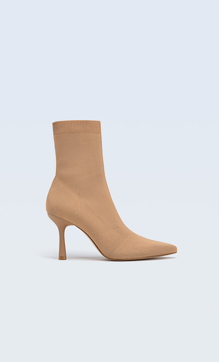 Fabric ankle boots with stiletto heel
