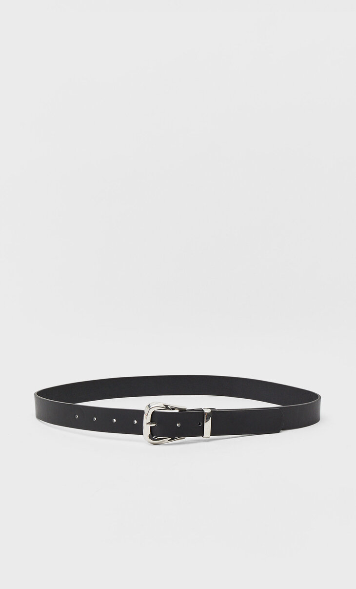 Belt with a metal buckle