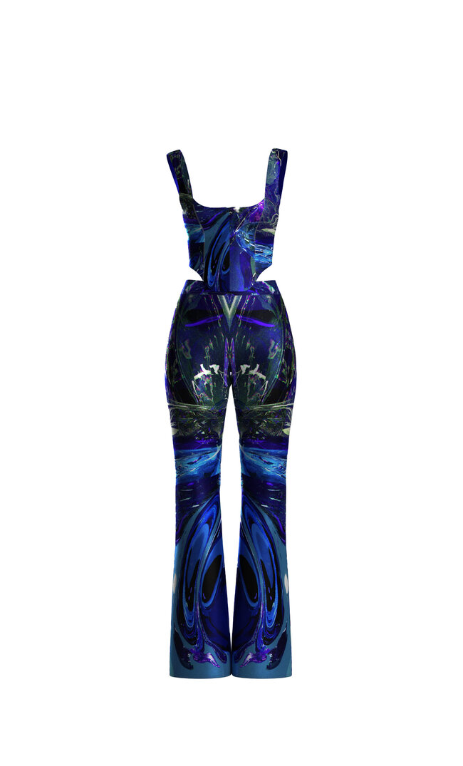 Stradivarius Zweiteiler Mit Galaxy-Print Elektrisch Blau 103