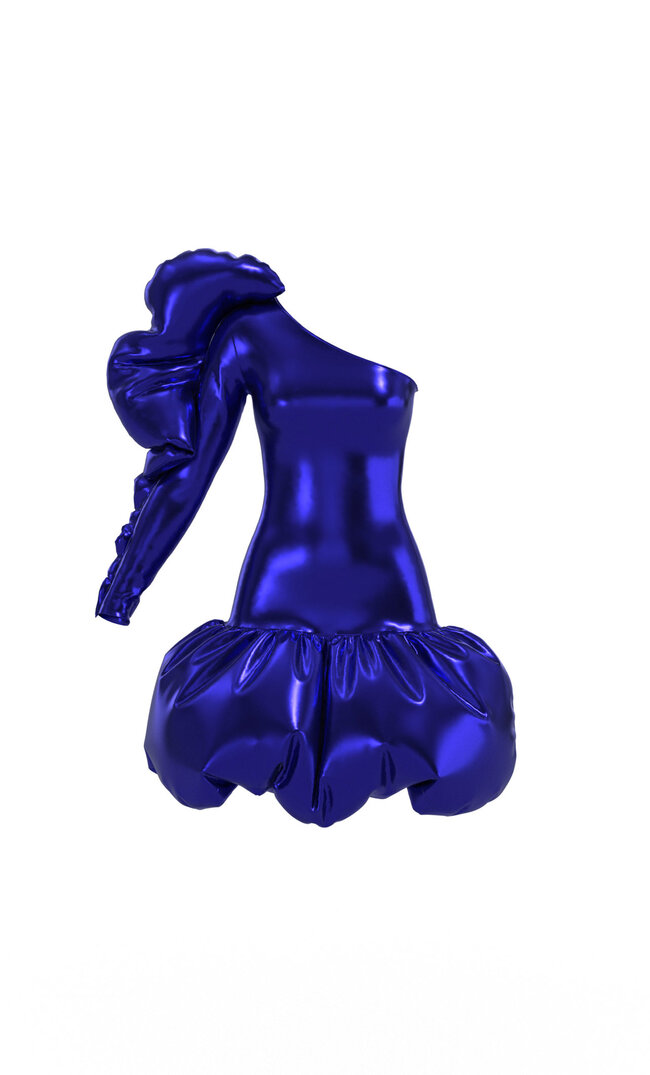 

Stradivarius Kleid Mit Aufgeblasenen Partien Elektrisch Blau 103