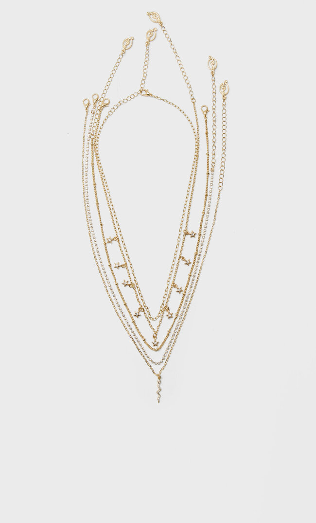 

Stradivarius 5er-Set Halsketten Mit Sternen Gelb 103