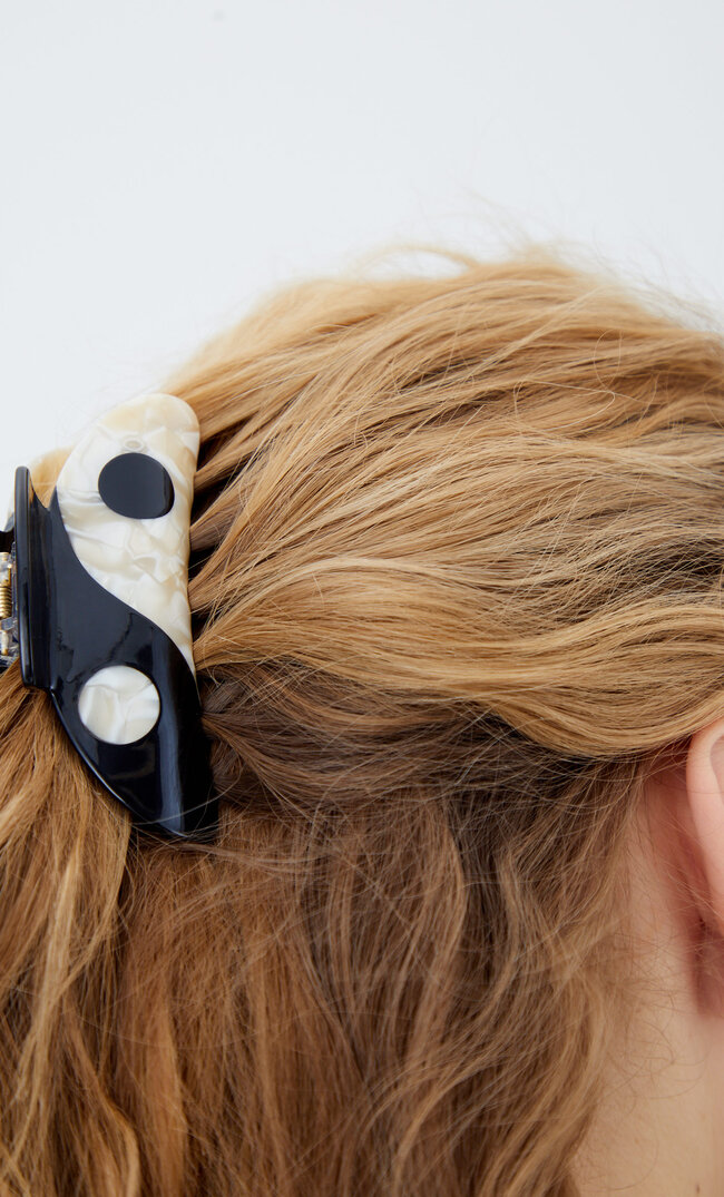 Stradivarius Haarklammer Ying Yang Schwarz M
