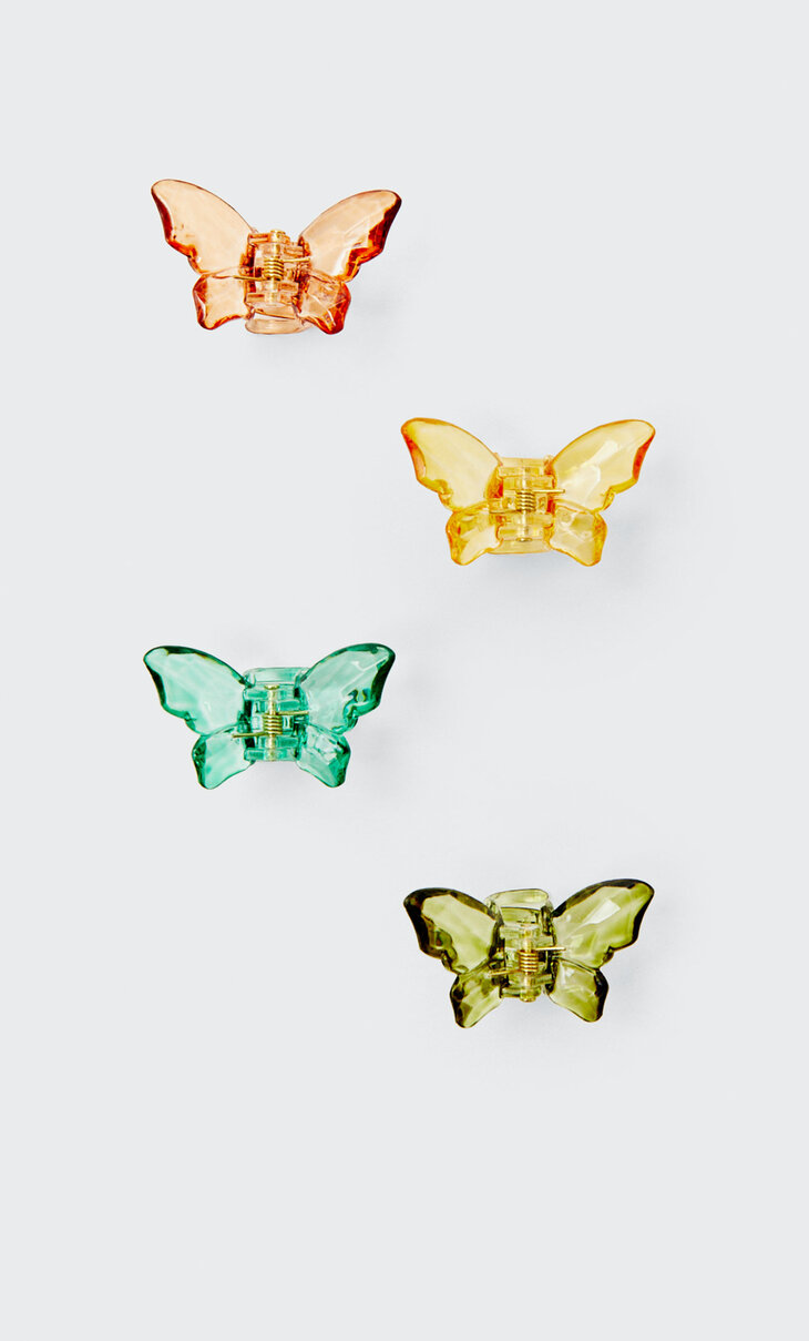 Set of mini butterfly hair clips