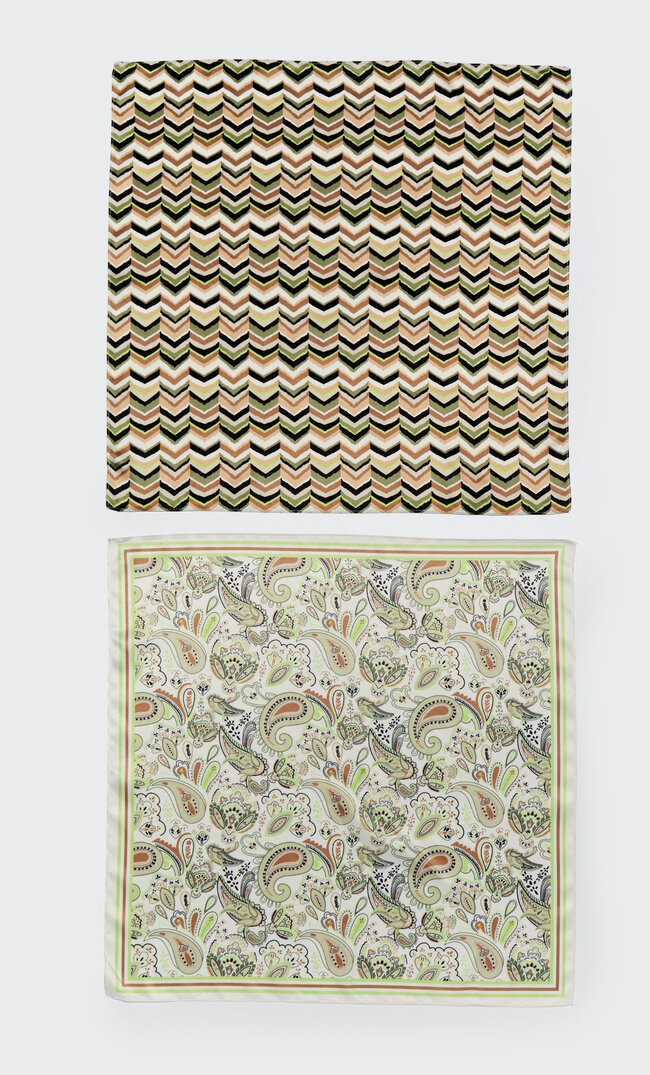 Stradivarius Doppelpack Haarbänder Mit Paisleymuster Und Geometrischem Print Limettengrün 103