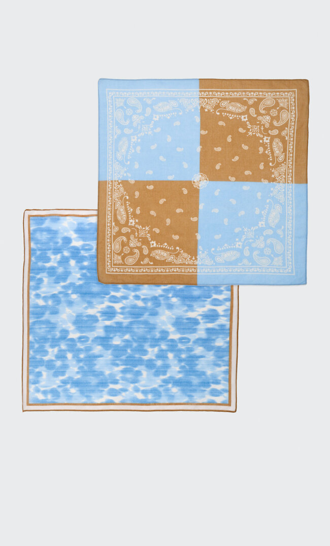 

Stradivarius Doppelpack Bandanas Mit Blumen- Und Paisleymuster Blau 103