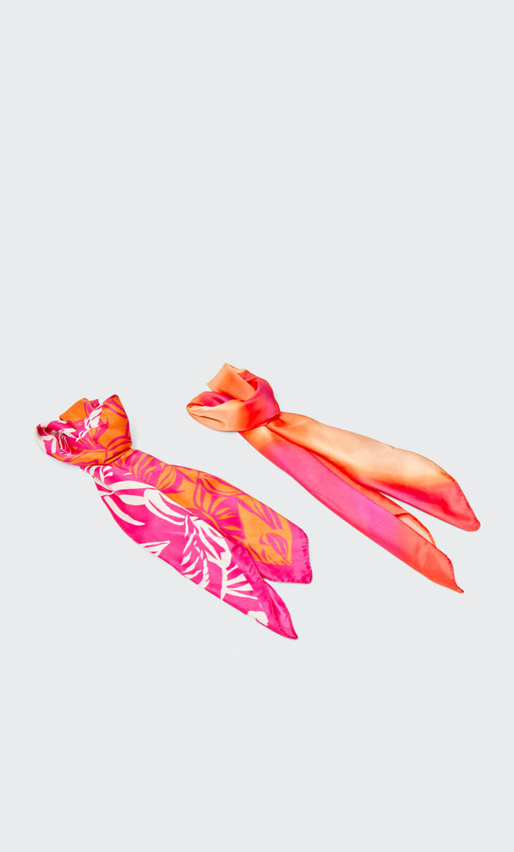 2-pack of ombré and leaf bandanas