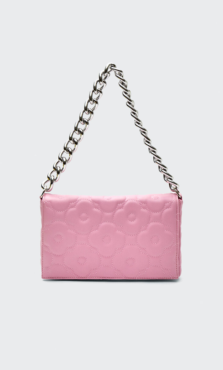 Quilted floral crossbody bag