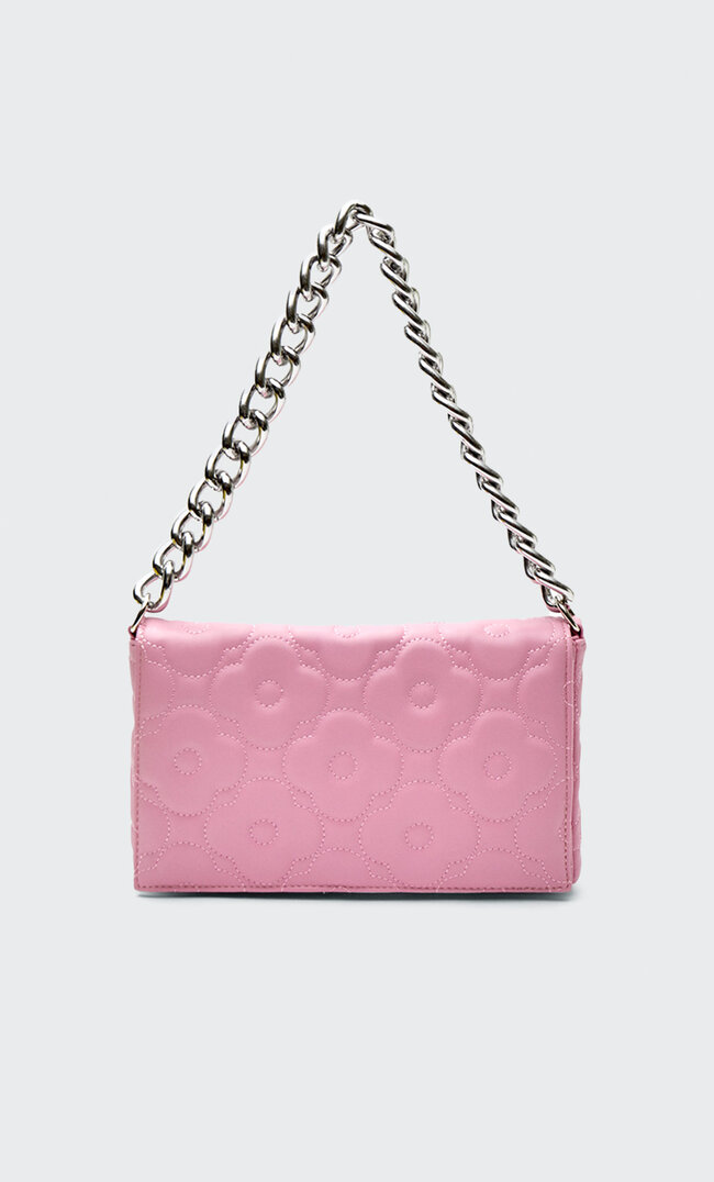 

Stradivarius Gesteppte Umhängetasche Mit Blume Pastellrosa M